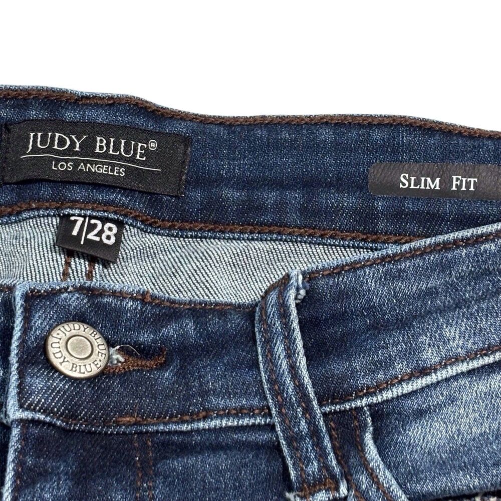 Judy Blue Slim Fit Jeans Size 7/28 28X30 Blue Denim Stretch JB82428DK - Picture 7 of 9